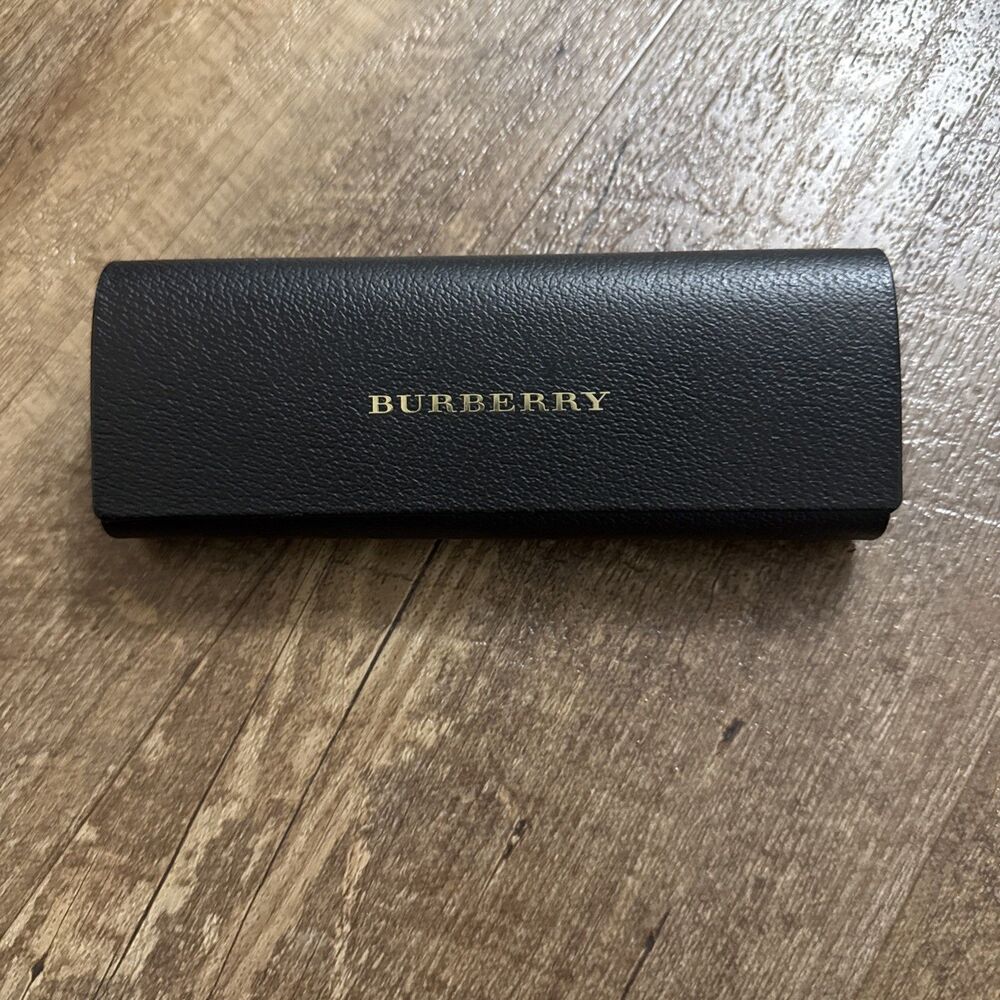 Burberry Black Leather Hard Shell Glasses Case Holder